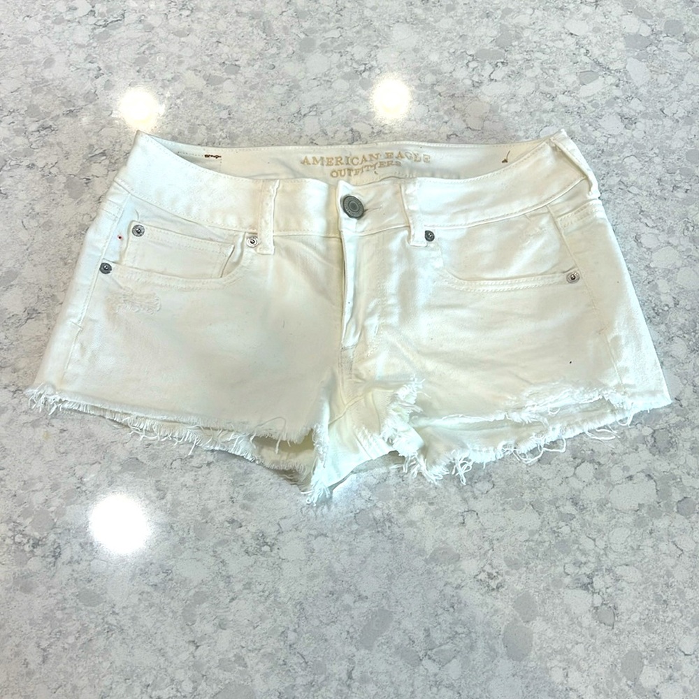 American Eagle Outfitters White Denim Jean Shorts
